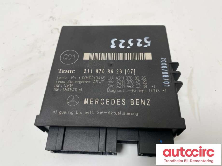 Styreenhet elektrisk bakluke til Mercedes E-Klasse, 2006-2009 (Fase 2) (W211) (W211) (TEMIC|A2118708626)