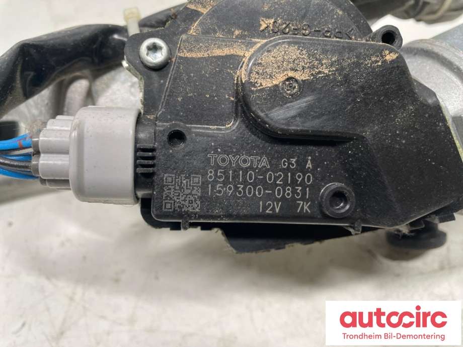 Viskermotor frontrute komplett m/overføring til Toyota Auris 2007-2010 (Type I, Fase 1)  (85110-02190|85150-02170|159300-0831)