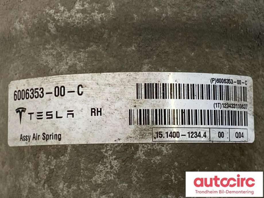 Fjær bak nivå luftpute/belg til Tesla Model S 2013-2016 (Fase 1)  (HØYRE|6006353-00-C|6006353-00-D|)