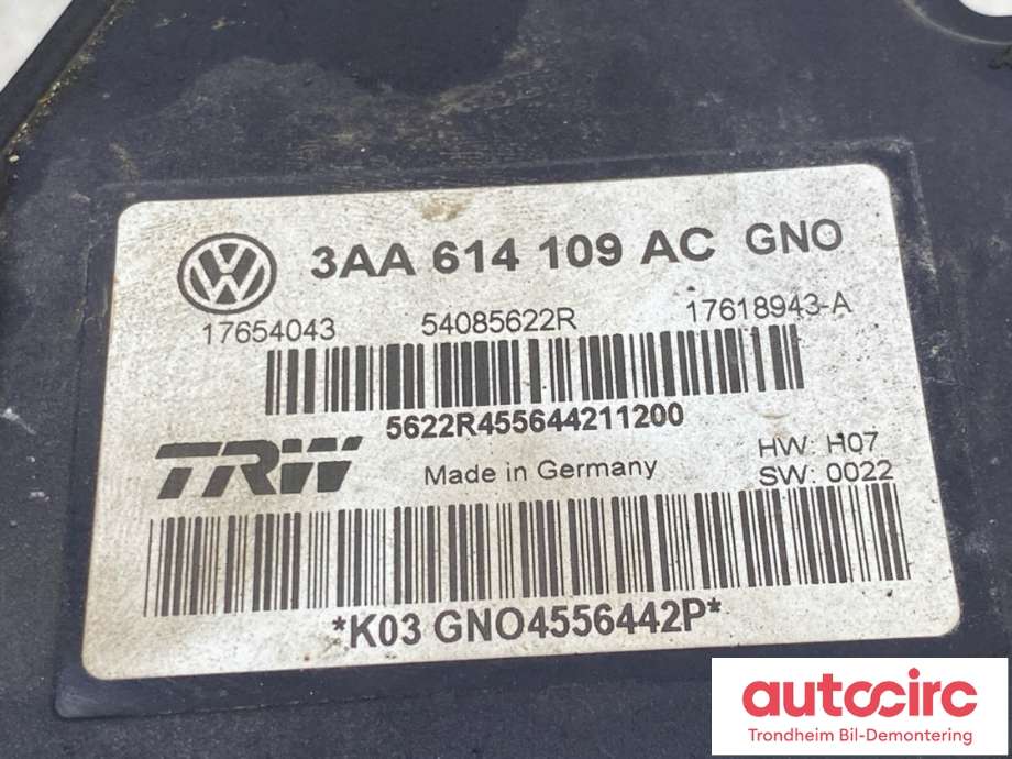 ABS sentral til VW Passat 2011-2015 (B7) (B7) (TRW|3AA614109BM|3AA614109AC|)