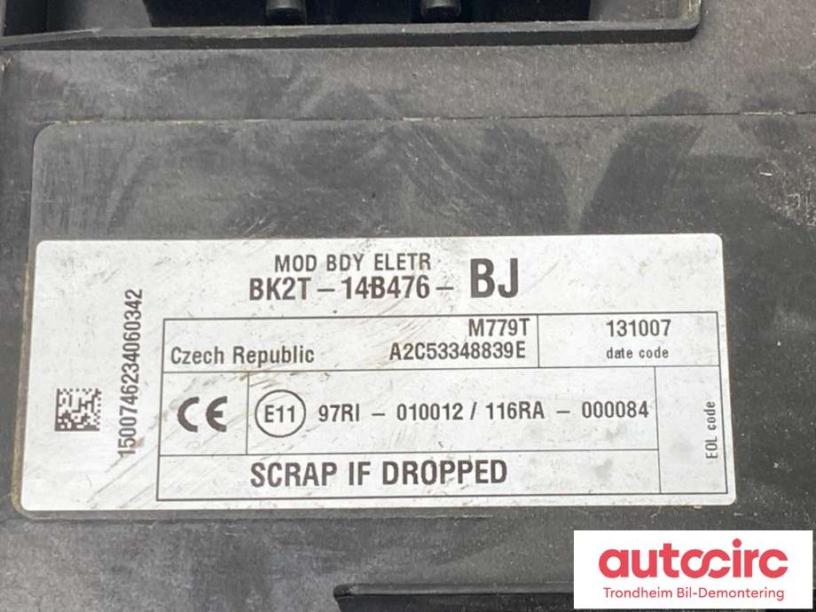 Sikringsboks til Ford Transit Custom 2013-2023 (Type I)  (...|BK2T-14B476-DZ|2294547|BK2T-14B476-BJ)