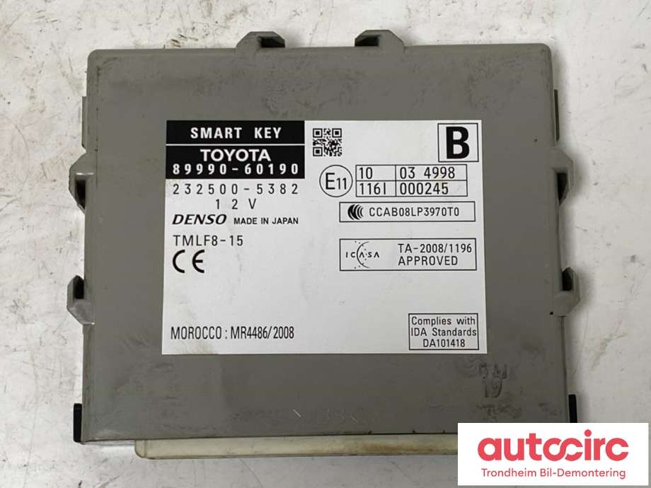 Styreenhet nøkkelfri/keyless til Toyota Land Cruiser 150, 2010-2013 (Fase 1) (DENSO|89990-60190)