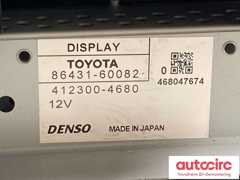 Bilstereo navigasjon skjerm til Toyota Land Cruiser 150 2010-2013 (Fase 1)  (..|8680560082|8643160082|8643160087| 4123004680)