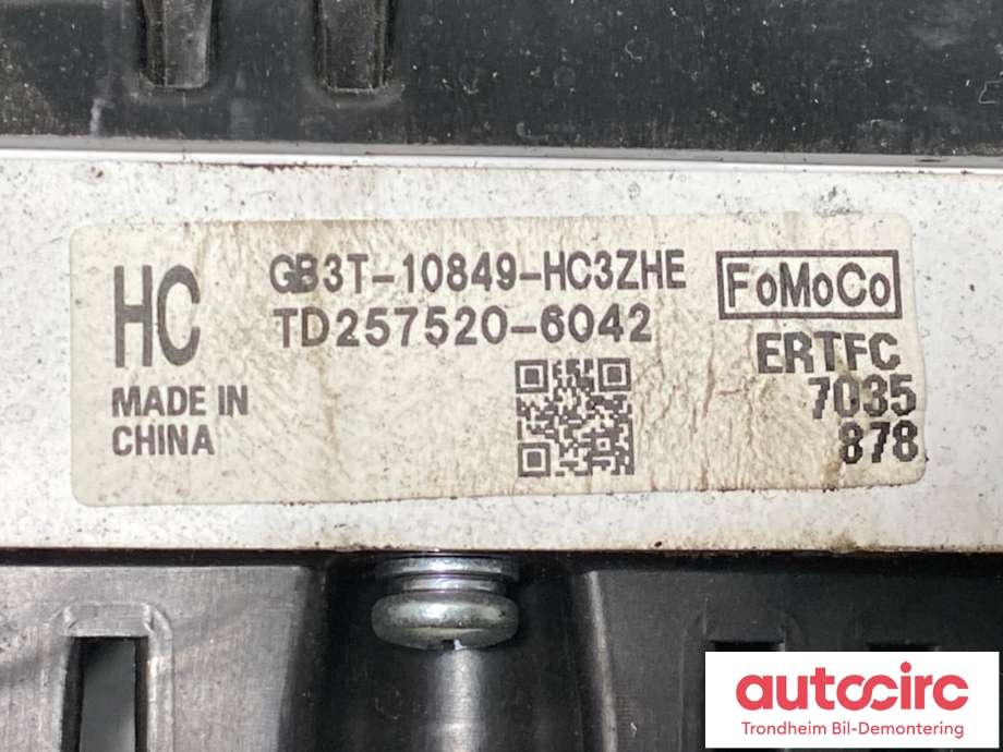 Instrumentpanel til Ford Ranger / Ranger Raptor 2015-2022  (FOMOCO|2200024|GB3T10849HD3ZHE|)