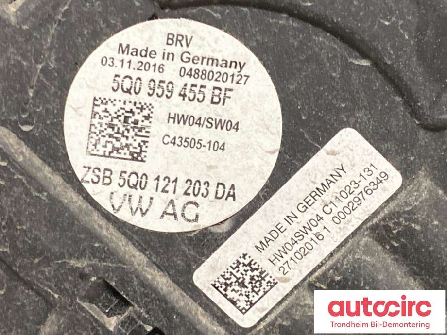 Kjølevifte elektrisk til Audi Q2 2016-->>  (..|5Q0121203DA|5WA121203G|)
