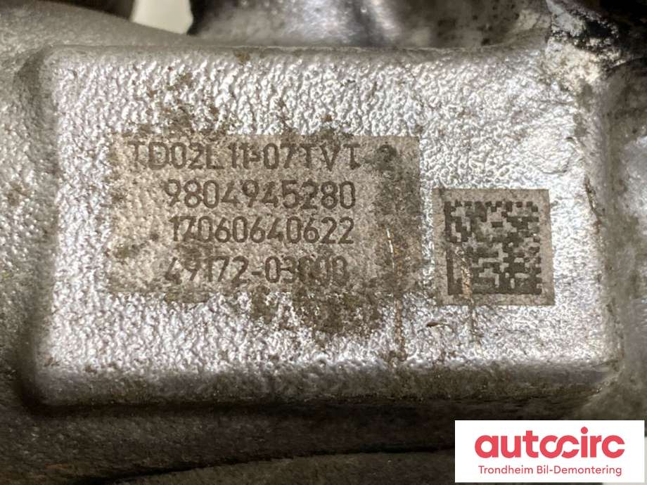 Turbo til Peugeot Partner 2015-2019 (Type II, Fase 2) (9804945280|9842096580|1611139180)