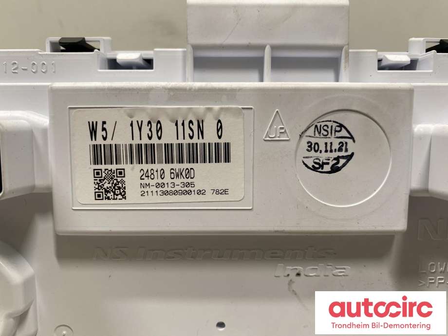 Instrumentpanel til Nissan Leaf 2018-->> (Type II) (NS INSTRUMENTS|248105SH1C|891511SN0|)