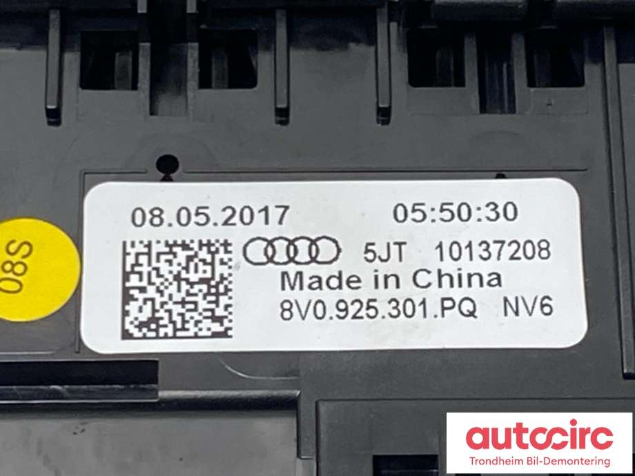 Bryter diverse til Audi A3 2016-2020 (Type III, Fase 2)  (..|8V0925301PQ|)