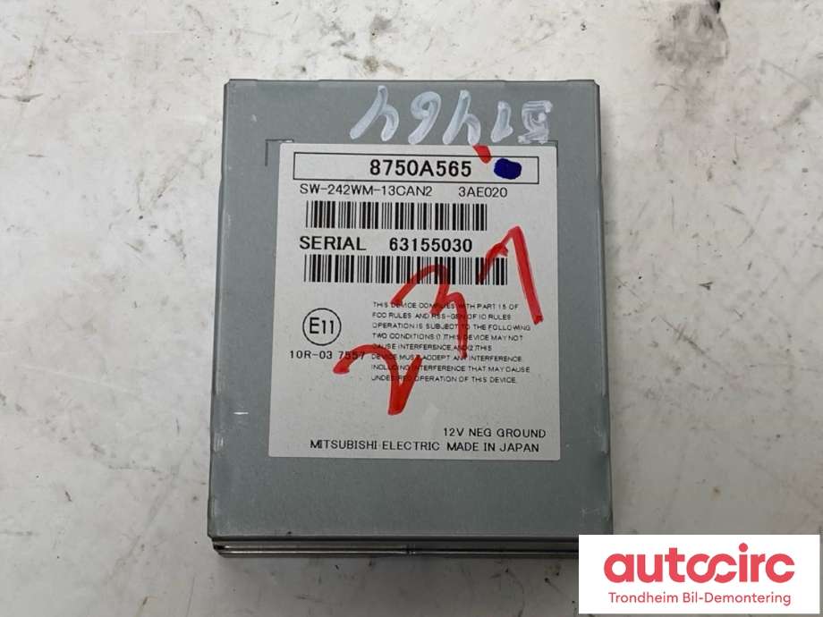 Styreenhet diverse til Mitsubishi Outlander, 2015-->> (Type III, Fase 2)  (..|8750A565)