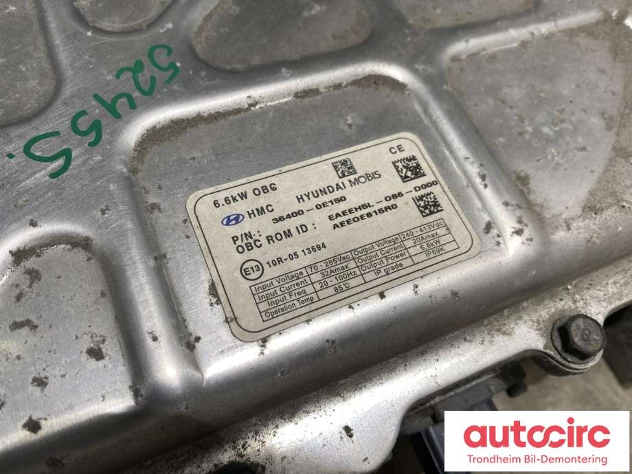 Batterilader (OBC - On Board Charger) til Hyundai Ioniq Electric 2016-2019 (Fase 1)  (..|364000E150|)