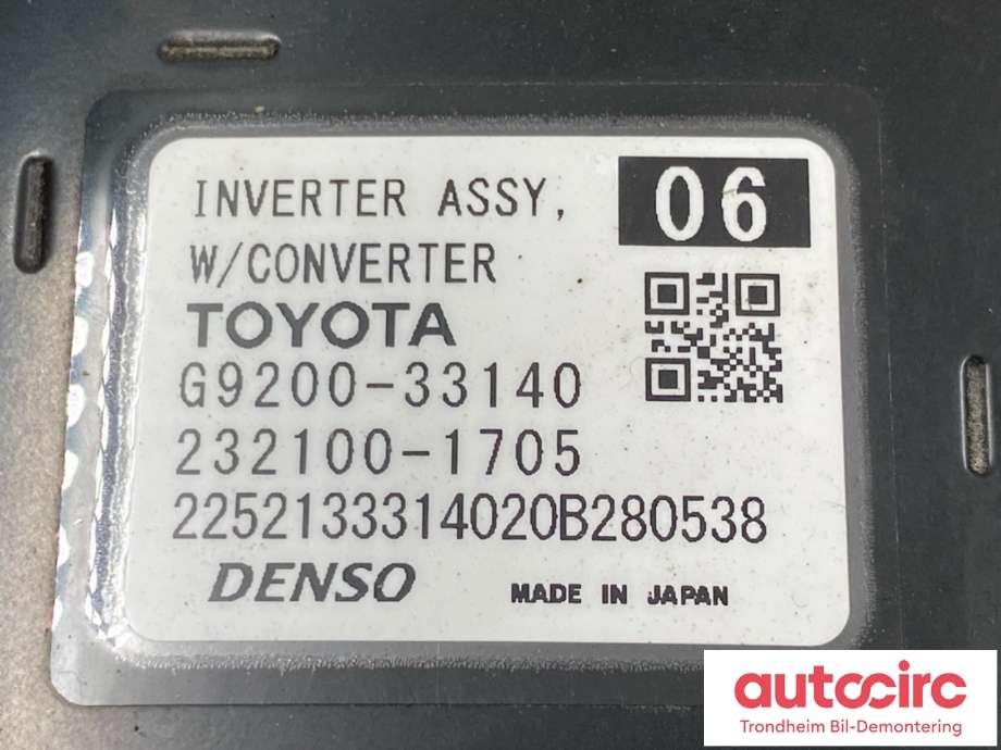 Inverter hybrid til Toyota RAV4 2019-->> (Type V)  (DENSO|G92A033031|2321001705|G920033140)