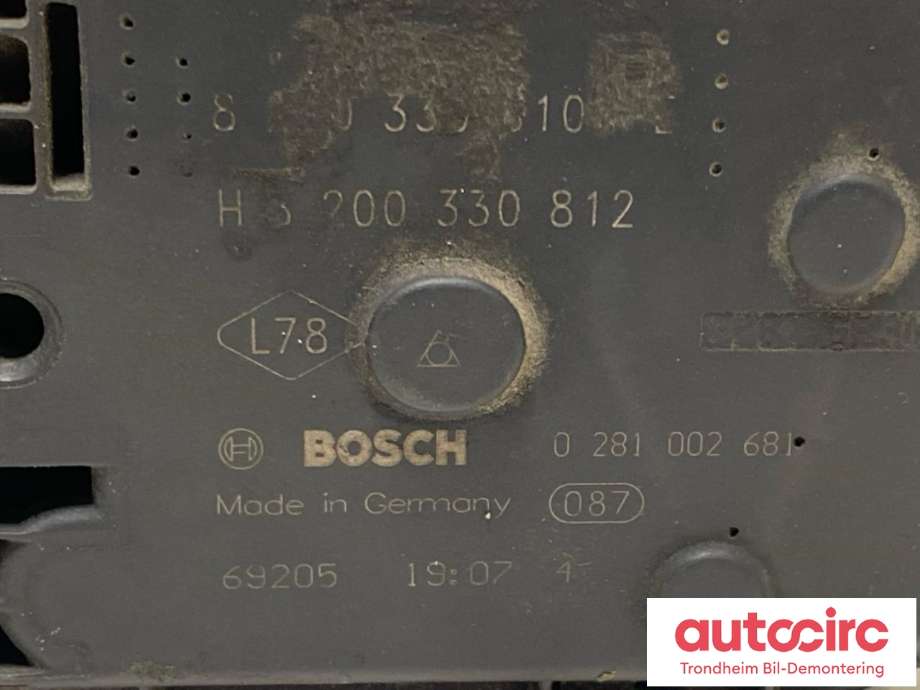Spjeldhus til Opel Vivaro A 2006-2014  (BOSCH|8200330810|0281002681|93161581)