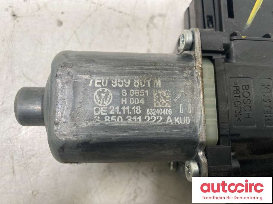 Ruteheis, kun motor, venstre foran til VW Transporter / Caravelle 2015-2019 (T6) (T6) (BOSCH|7E0 959 801 N|)