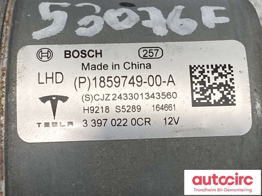 Viskermotor frontrute til Tesla Model 3 2024-->> (Fase 2) (1859749-00-A|1878493-00-A|)