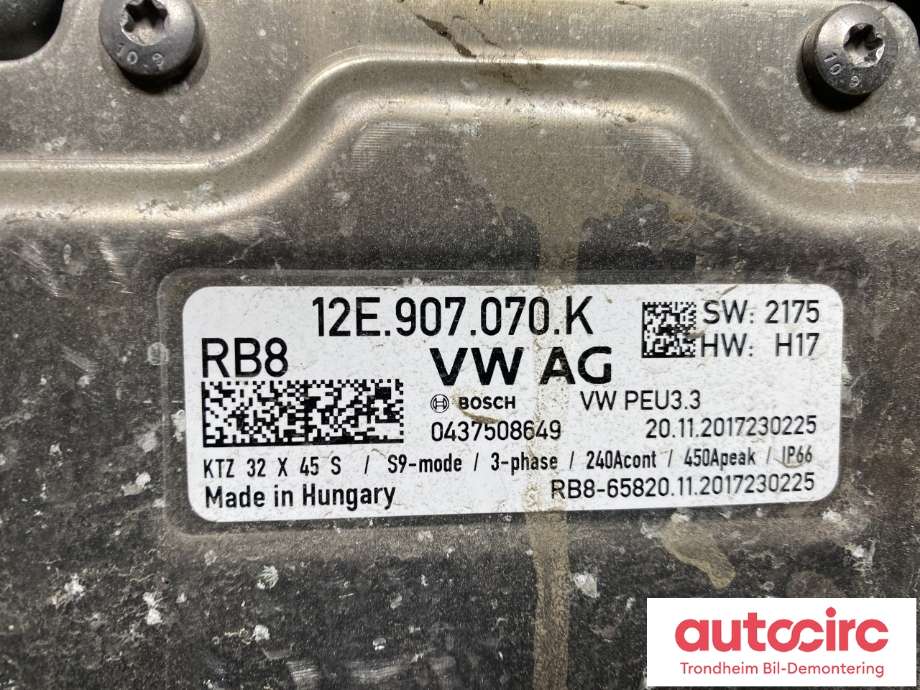 Inverter elbil til Škoda Citigo-e 2019-->> (..|12E 907 070 K|)