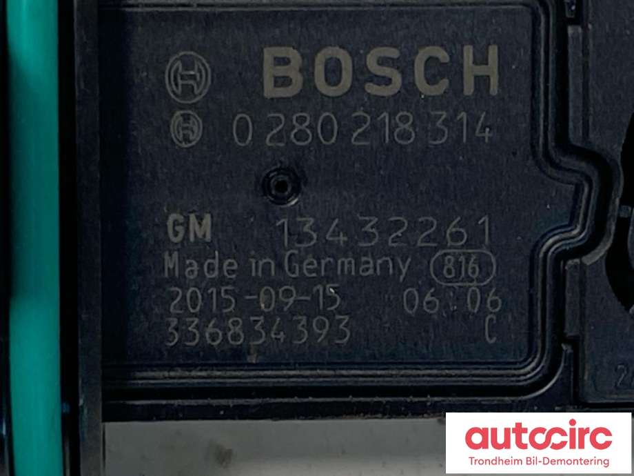 Luftmengde/luftmassemåler til Opel Astra K 2015-->>  (BOSCH|13432261|12671625|)