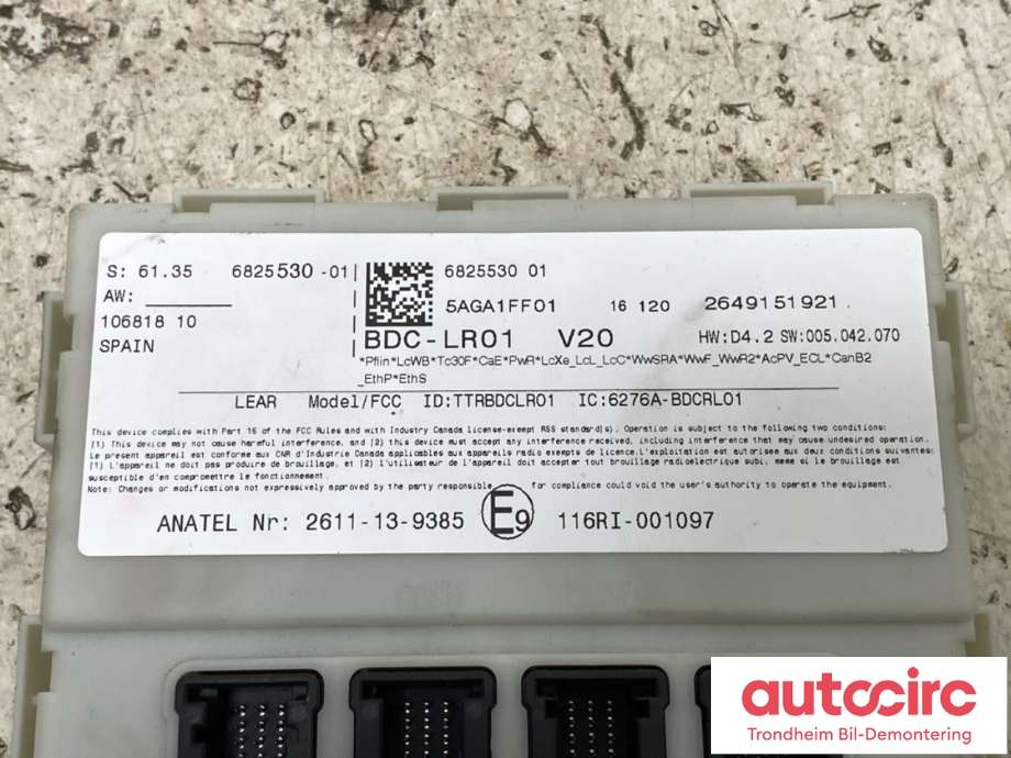 Styreenhet comfort (BCM) til BMW X5 2013-2018 (F15) (F15) (...|61355B5D695|61355A402E6|61355A91FD5| 61356825530)