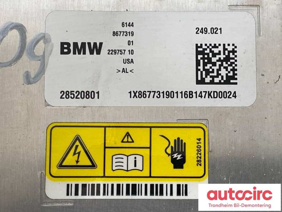 Batterilader (OBC - On Board Charger) til BMW X5 2013-2018 (F15) (F15) (61445A2AF55|61449469686|61449456002|61445A02157|28520801|22975710|8677319)
