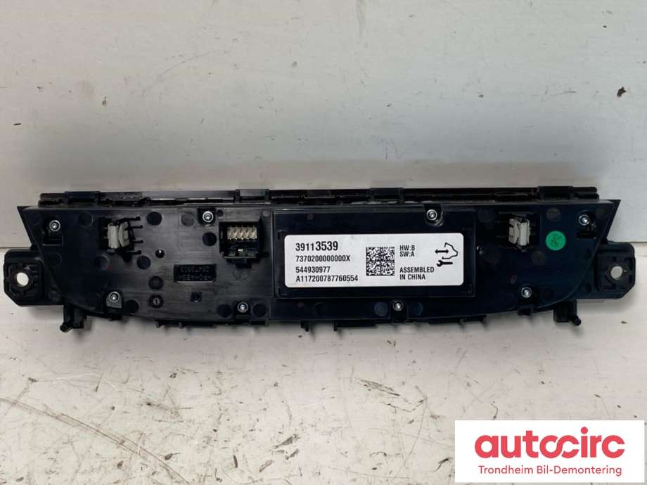 Varmeapparat betjening til Opel Insignia B 2017-->>  (..|39113539|39177122|)