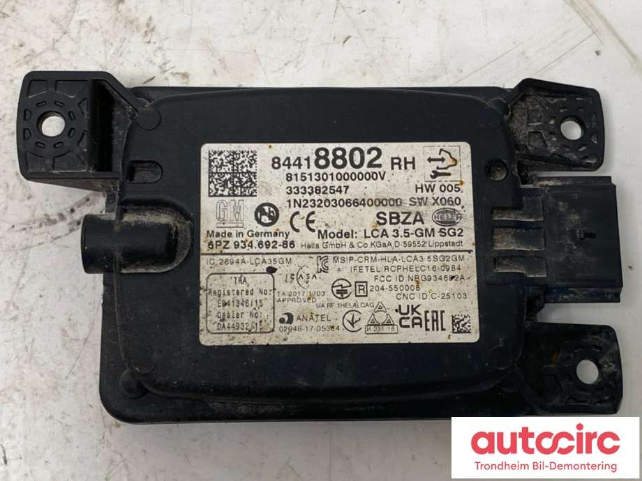 Sensor blindsone til Opel Insignia B, 2017-->>  (HELLA|84418802)