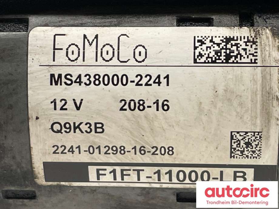 Starter diesel til Ford Transit Connect 2013-2018 Type II, Fase 1  (FOMOCO|2001714|F1FT-11000-LB|)