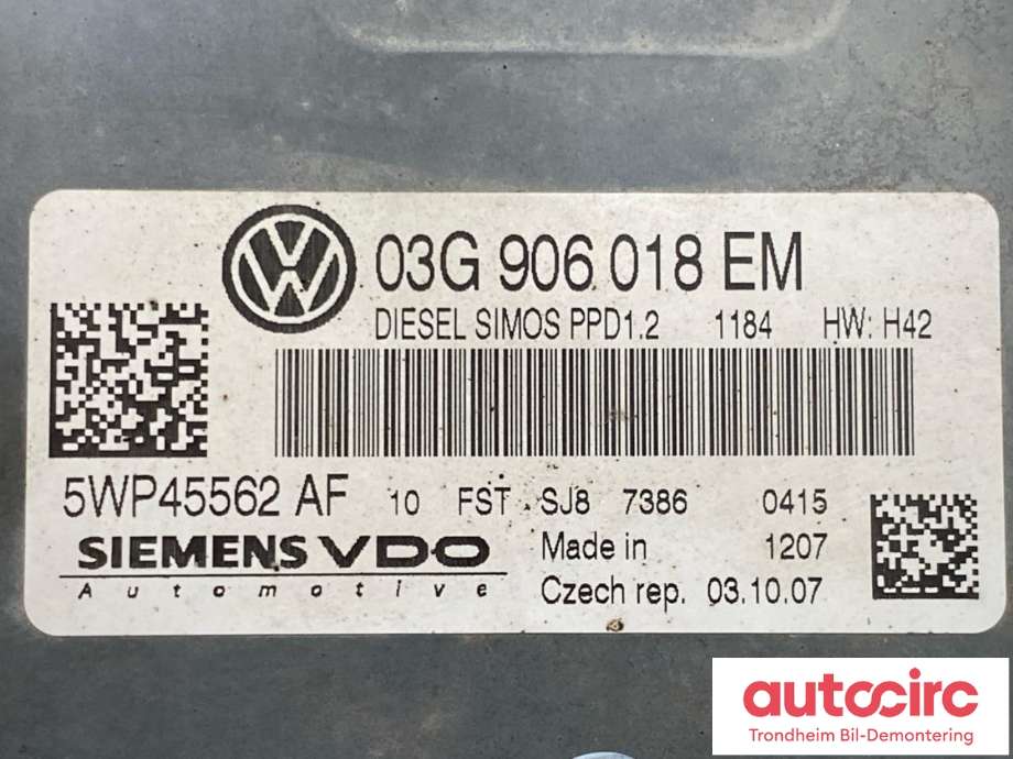 Styreenhet motor til VW Passat 2005-2010 (B6) (B6) (SIEMENS|03G906018EM|)