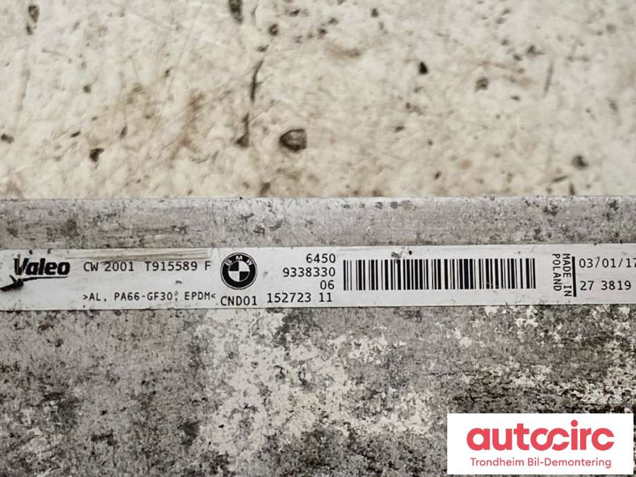 Aircondition radiator til BMW 3-Serie 2012-2018 (F30/F31/F34) (F30/F31/F34) (VALEO|64509338330|)