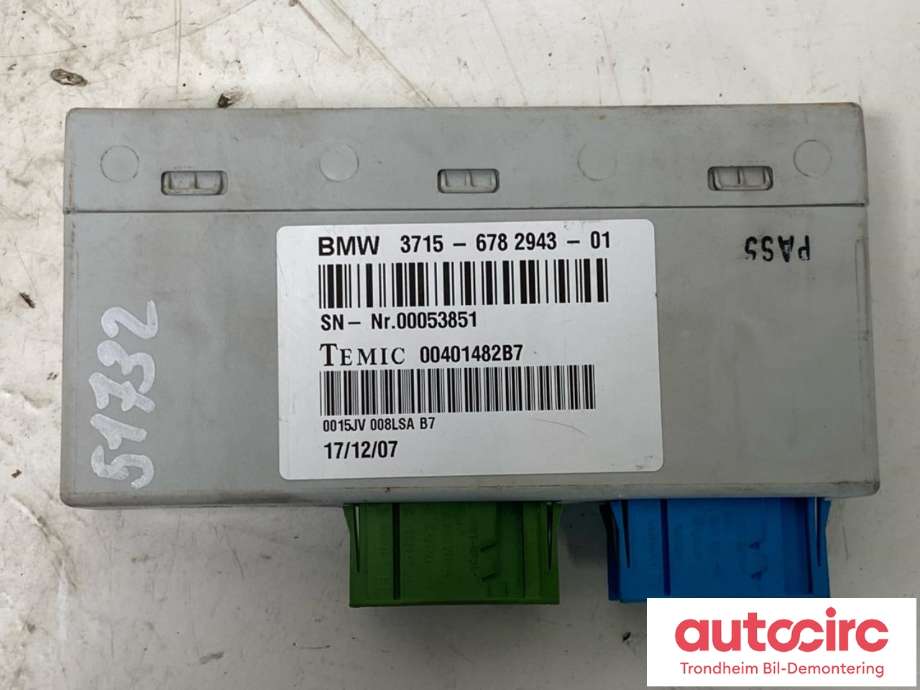 Styreenhet nivå/luftfjæring til BMW X5 2007-2013 (E70) (E70) (TEMIC|37156782943|37156785396|)