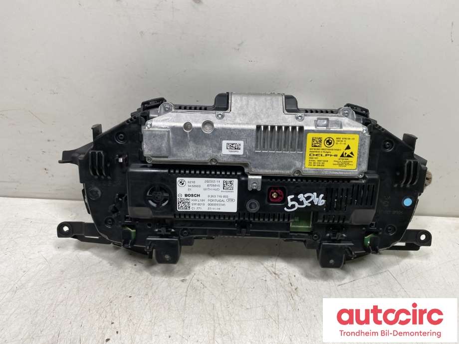 Instrumentpanel til BMW 3-Serie 2018-->> (G20) (G20) (62105B35D79|62105B4A589|)
