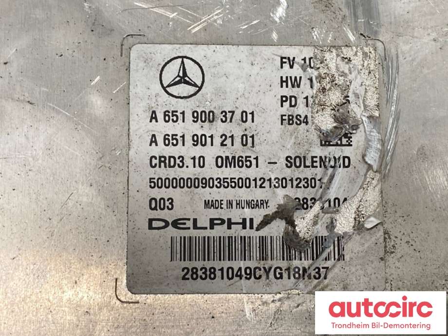 Styreenhet motor til Mercedes E-Klasse 2013-2016 (Fase 2) (W212) (W212) (DELPHI|A6519003701|)
