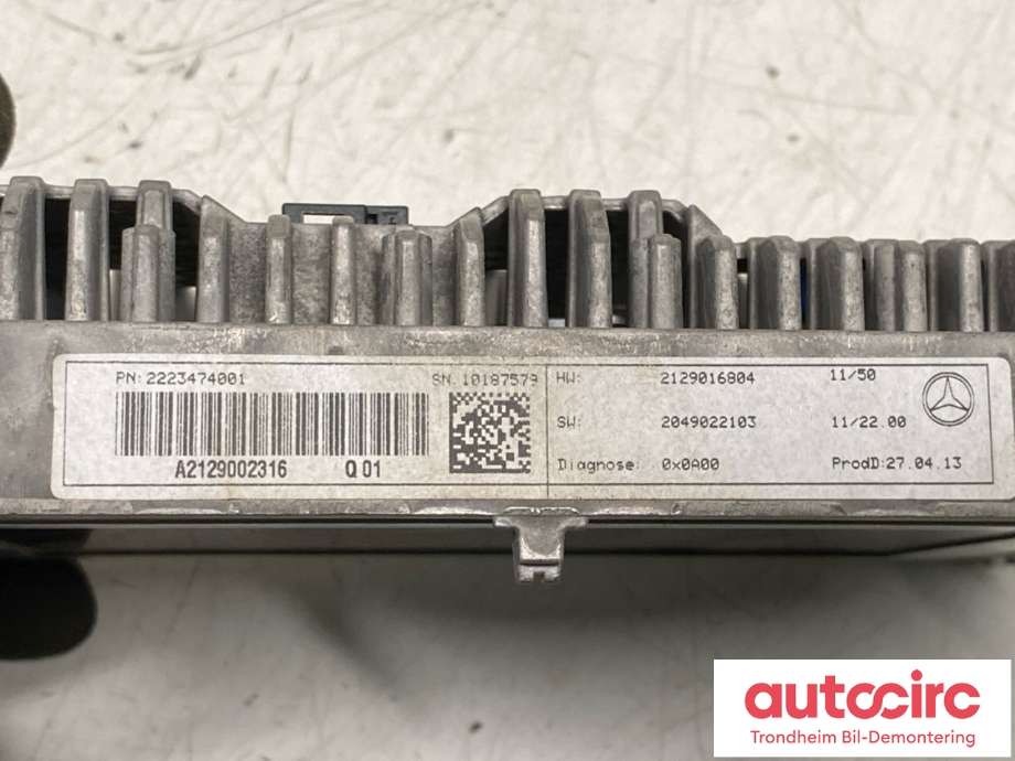 Bilstereo navigasjon skjerm til Mercedes E-Klasse 2013-2016 (Fase 2) (W212) (W212) (A2129009716|A2129002316|)