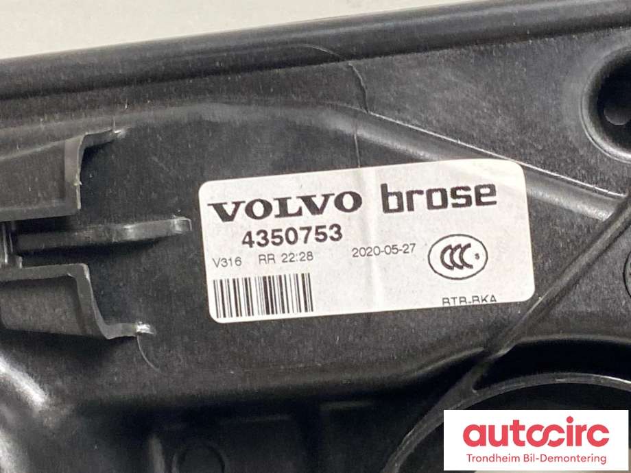Ruteheis høyre bak til Volvo XC40 2018-2024  (BROSE|30747106|4350753|31346697)