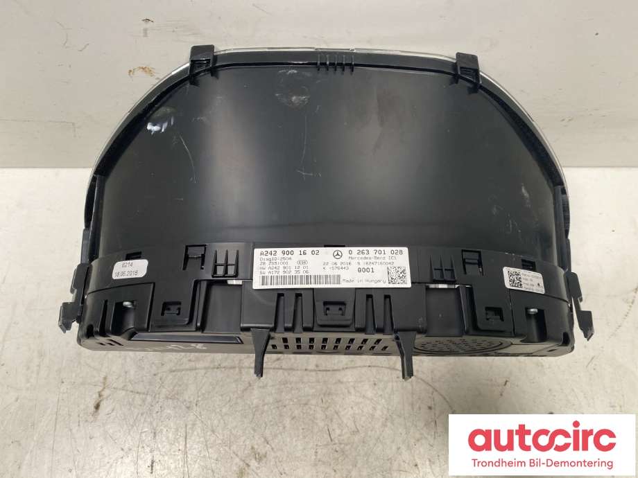 Instrumentpanel til Mercedes B-Klasse, electric drive 2014-2018 (W242) (W242) (...|A 242 900 16 02|A 0 263 701 028|)
