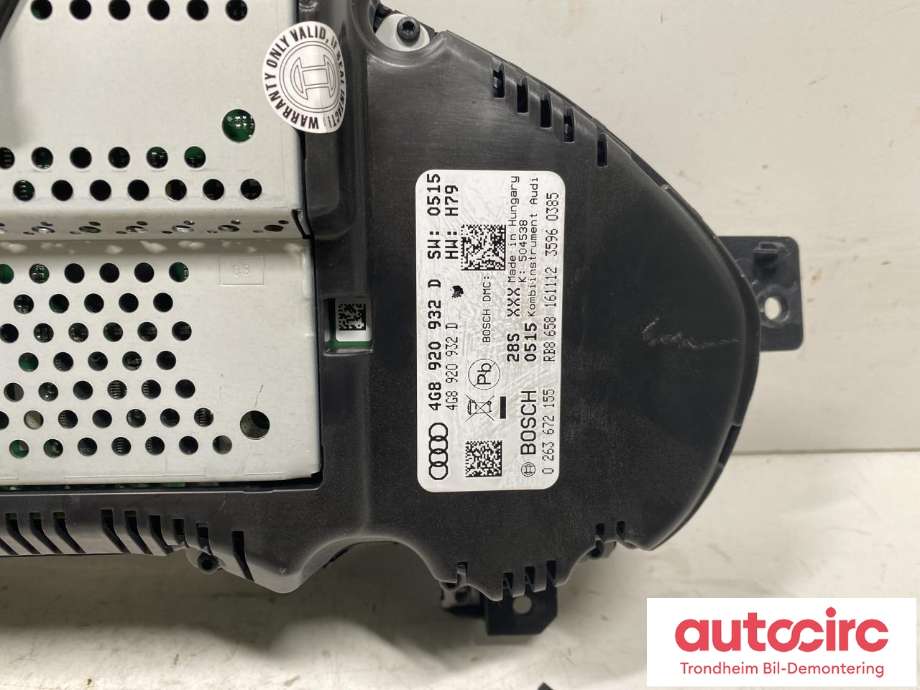 Instrumentpanel til Audi A6 2011-2014 (Type IV, Fase 1) (C7) (C7) (BOSCH|4G8 920 932 DX|)