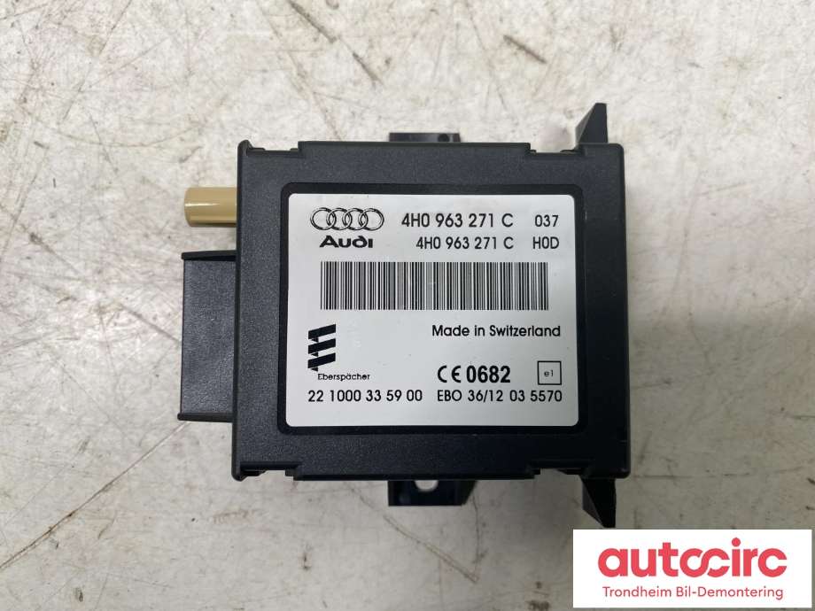 Styreenhet fjernbetjening til Audi A6, 2011-2014 (Type IV, Fase 1) (C7) (C7) (EBERSPACHER|4H0 963 271 C)