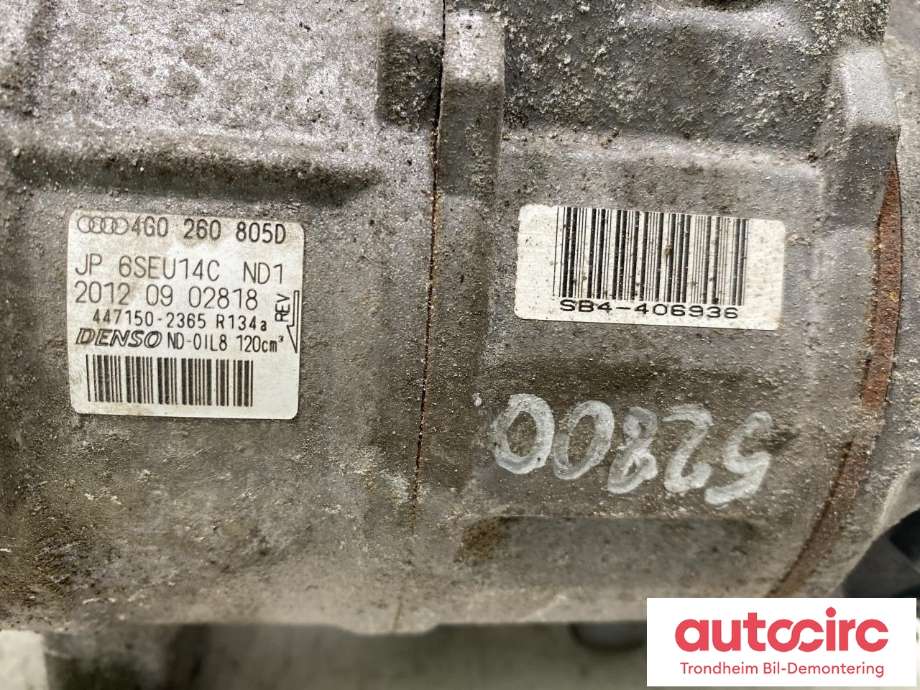 Aircondition kompressor til Audi A6 2011-2014 (Type IV, Fase 1) (C7) (C7) (DENSO|4G0 260 805 D|)