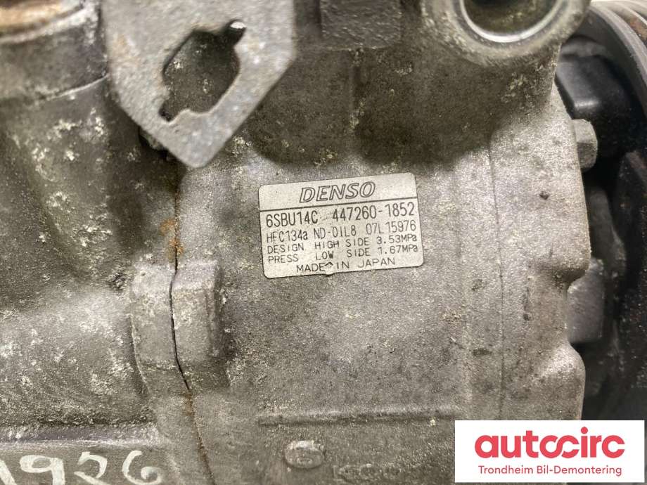 Aircondition kompressor til BMW 3-Serie 2005-2011 (E90/E91/E92/E93) (E90/E91/E92/E93) (DENSO|64 52 6 987 862|)