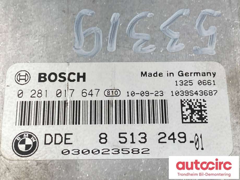 Styreenhet motor til BMW X3 2010-2017 (F25) (F25) (BOSCH|13618576333|0 281 017 647|8 5139)