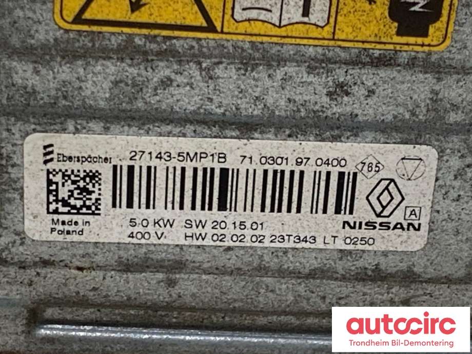 Varmeapparat register til Nissan Ariya 2022-->>  (27143-5MP1B|)