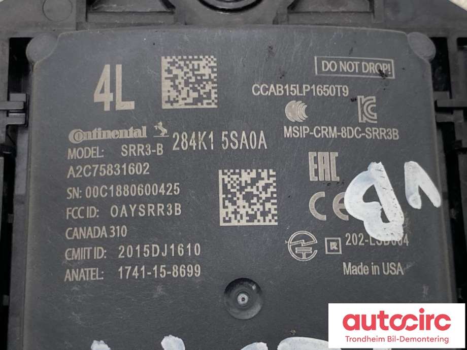 Sensor blindsone til Nissan Leaf 2018-->> (Type II)  (VENSTRE BAK|284K15SA0A|)