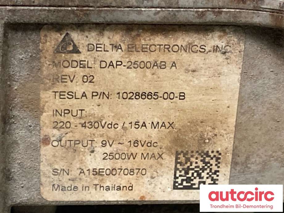 DCDC converter elbil til Tesla Model S 2013-2016 (Fase 1)  (..|1028665-00-B|1028665-00-C|1028665-99-G)