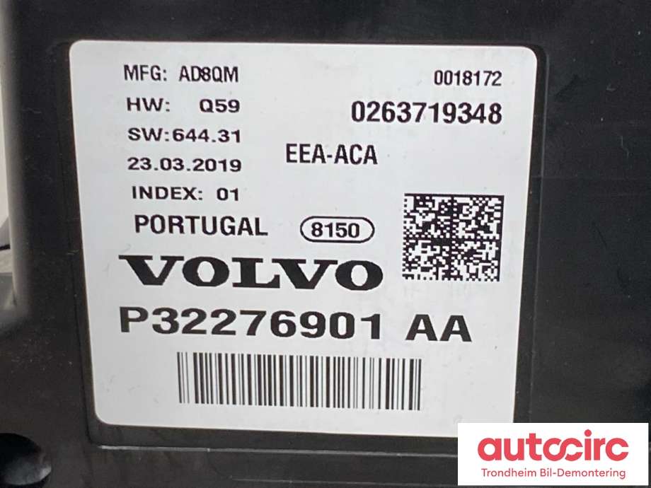 Instrumentpanel til Volvo V90 / V90 CC / S90 2016-->>  (..|32276901|36051311|)