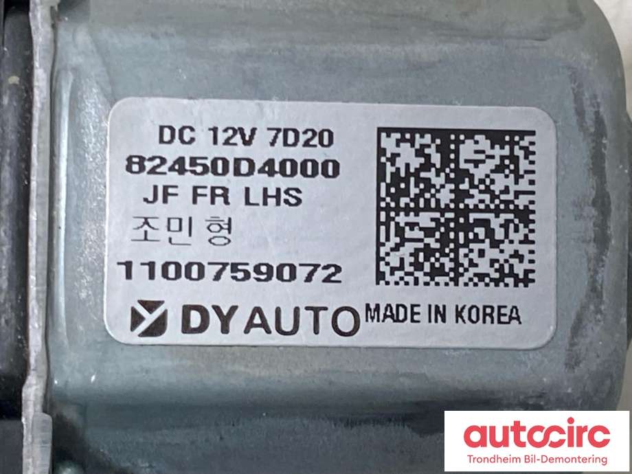 Ruteheis, kun motor, venstre foran til Kia Optima 2017-2020  (DY AUTO|82450-D4000|82450D4000|)