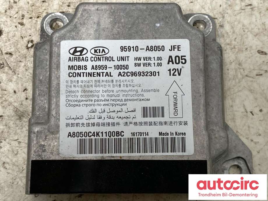 Styreenhet airbag hovedsensor til Kia Optima, 2017-2020  (CONTINENTAL|95910A8050)