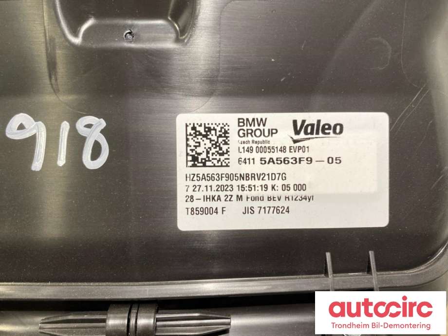 Varmeapparat register til BMW iX2 2024-->>  (64115A67880|64 11 5 A67 880|)