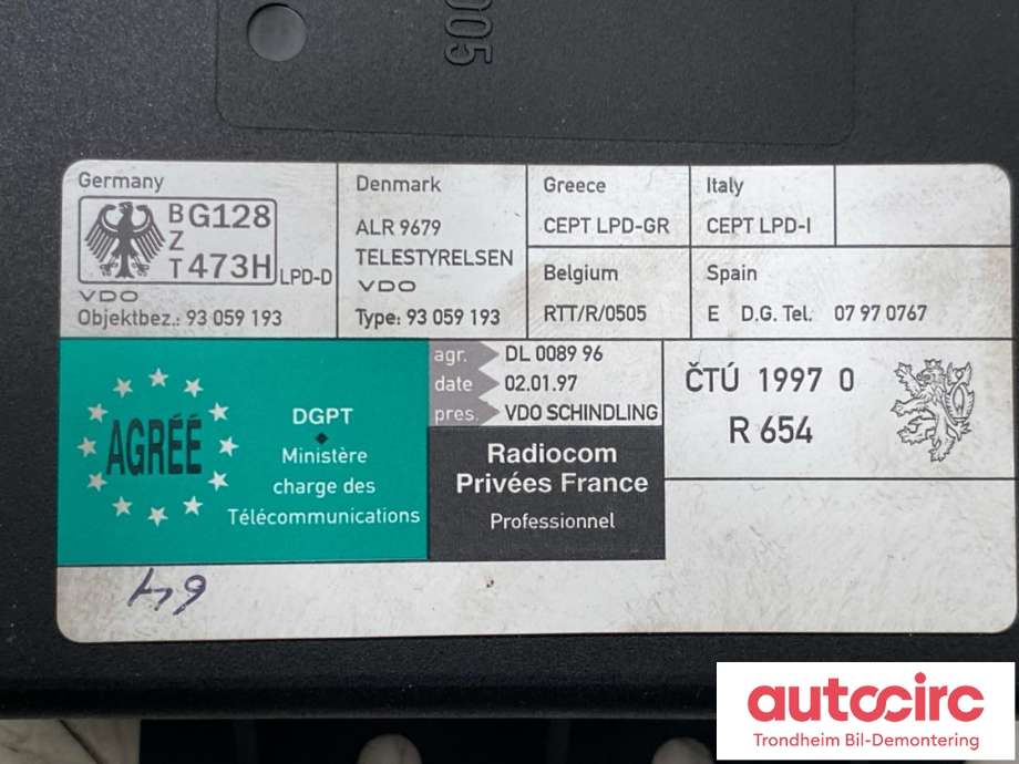 Styreenhet comfort (BCM) til Audi A6 1997-2001 (Type II, Fase 1) (C5) (C5) (VDO|4B0962258D|410215006|)