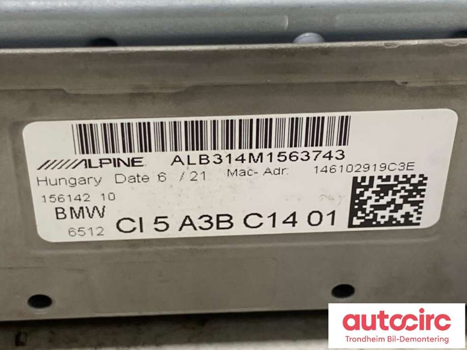 Bilstereo navigasjon til BMW M3 2020-->> (G80) (G80) (ALPINE|5A3CC14|65125B369C2|65125B48516)