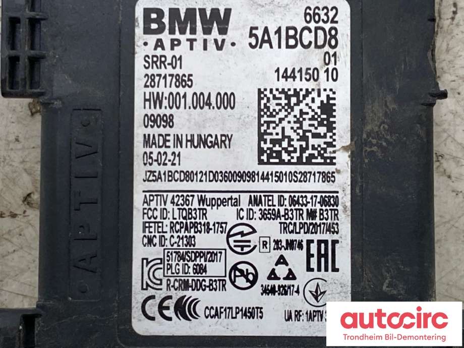 Sensor blindsone til BMW M3 2020-->> (G80) (G80) (HØYRE BAK|66325A1BCD8|66325A340C0|66325A84CF7)