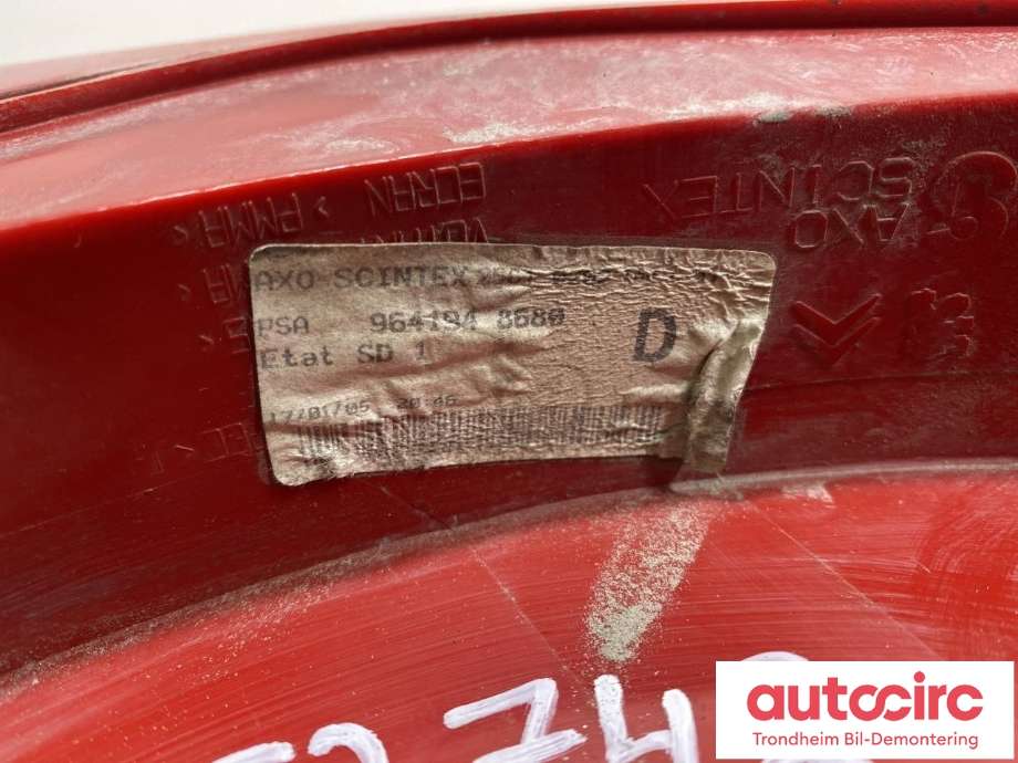 Baklykt høyre til Peugeot 407 2004-2010  (AXO SCINTEX|9641948580|6351 FR|)