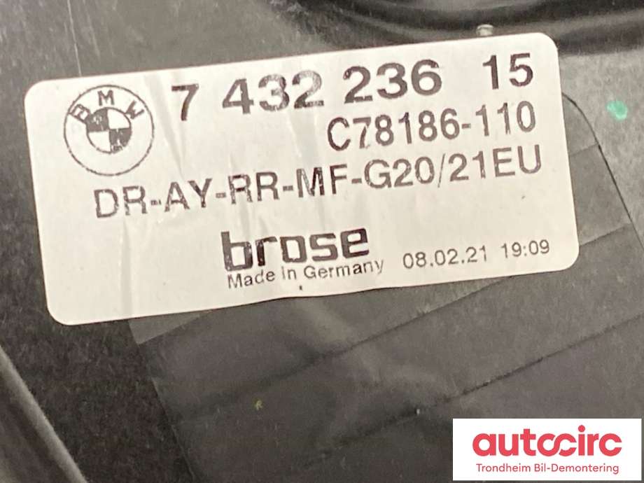 Ruteheis høyre bak til BMW M3 2020-->> (G80) (G80) (..|7432236|51358498856|)